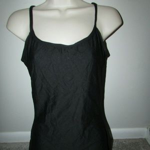 TUMMY TANK BLACK CAMI TANK TOP ADJUSTABLE STRAPS